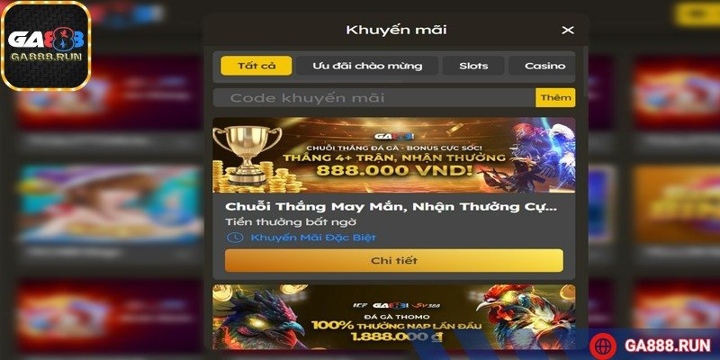 Banner tổng hợp các chương trình khuyến mãi hấp dẫn của GA888