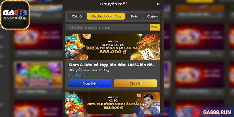 GA888 thường xuyên cung cấp các sự kiện khuyến mãi